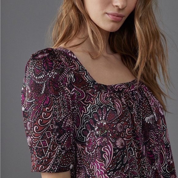 Maeve by Anthropologie Lisabetta Dark Floral Maxi Dress Oversized Boho - Picture 4 of 16